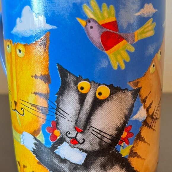 GIBSON Whimsical Artwork by Debi Hron of Cats, Birds & Flowers Ceramic Mug - Picture 13 of 13